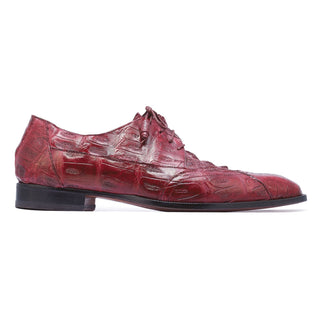 Mauri Casino M777 Men's Shoes Burgundy Crocodile / Hornback Oxfords (MA5265)-AmbrogioShoes