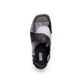 Mauri Cayman 5181 Men's Shoes Multi Gray & Black Exotic Alligator / Hornback Sandals (MA5612)-AmbrogioShoes