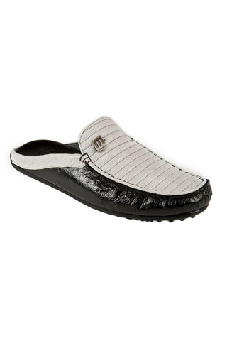 Mauri Classic Black & White Ostrich Sandals 3471 (MAO1036)