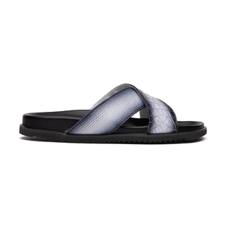 Mauri Coral 5134/6 Exotic Alligator Skin & Time Leather Slip-on Sandals (MA5608)-AmbrogioShoes