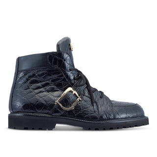 Mauri Corrupt 4994/1 Men's Shoes Black Exotic Alligator Chukka Boots (MA5480)-AmbrogioShoes