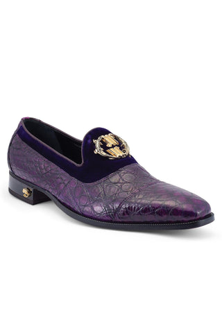 Mauri Count 3215 Alligator Skin & Velvet Slip-On Loafers (MA5473)