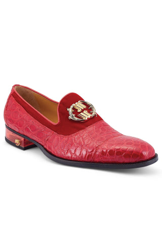 Mauri Count 3215 Alligator Skin & Velvet Slip-On Loafers (MA5473)