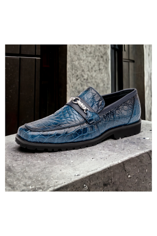 Mauri Debonair 4894-7 Alligator / Nappa Horsebit Split-Toe Loafer