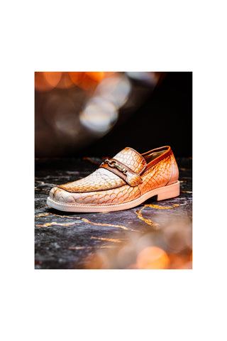 Mauri Debonair 4894-7 Alligator / Nappa Leather Horsebit Split-Toe Loafer
