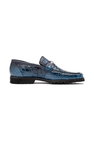 Mauri Debonair 4894-7 Alligator / Nappa Leather Horsebit Split-Toe Loafer (Made to Order)-AmbrogioShoes