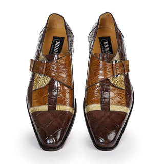 Mauri Shoes Exotic Skin Men's Ontano Bone & Brandy Alligator Body Loafers 4841(MA4801)-AmbrogioShoes