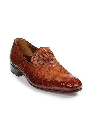 Mauri Designer Shoes Gold Burnished Alligator Loafers Art 4821 (MA4645)