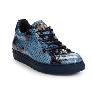 Mauri Designer Shoes Men's Designer Shoes Patent Leather Malabo Blue Sneakers Art 8825/1 (MA4673)-AmbrogioShoes