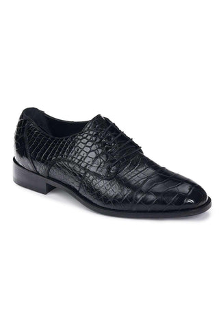 Mauri Designer Shoes Skin Men's Baby Alligator Black Oxfords 4896 (MA4917)