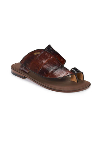 Mauri Designer Shoes Skin Men's Baby Croc multi Brown Sandals 1951 (MA4900)
