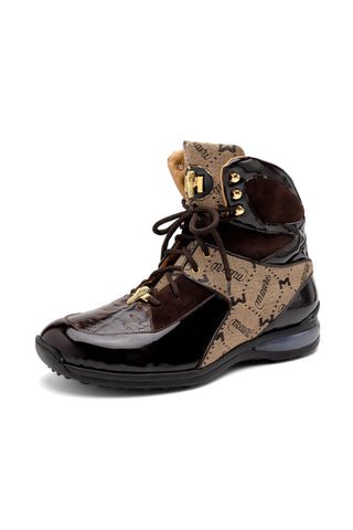 Mauri Diamond 8402 Exotic Crocodile / Fabric / Patent High-Top Sneakers (MA5554)