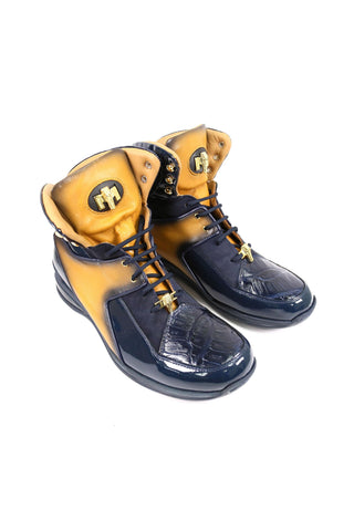 Mauri Diamond 8402 Exotic Crocodile / Suede / Nappa / Patent High-Top Sneakers (MA5625)