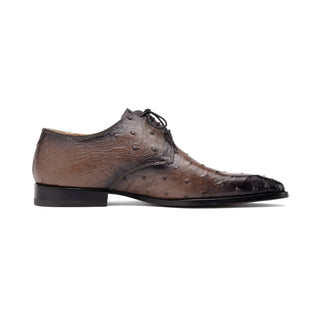 Mauri 1056-2 Men's Shoes Mink with Black Finished Exotic Ostrich-Skin Derby Oxfords (MA5560)-AmbrogioShoes