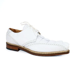 Mauri Don 2670/2 Men's Shoes Exotic Hornback Tail / Pebble Grain Leather Derby (MA5658)(Special Order)-AmbrogioShoes