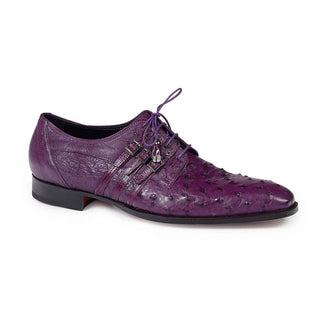 Mauri Donatello 4820 Men's Shoes Purple Ostrich & Ostrich Leg Oxfords (MA4630)-AmbrogioShoes