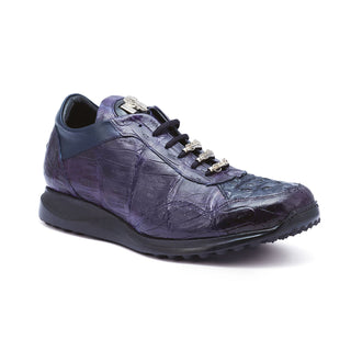 Mauri Everglades M789 Men's Shoes Wonder Blue Exotic Caiman Crocodile / Hornback Crown Sneakers (MA5266)-AmbrogioShoes