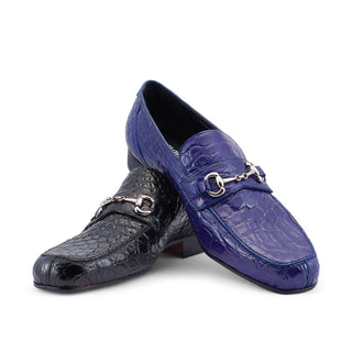 Mauri Executive 4885/2 Men's Shoes Black Alligator Split-Toe Horsebit Loafers (MA5478)-AmbrogioShoes