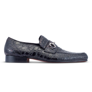 Mauri Executive 4885/2 Men's Shoes Black Alligator Split-Toe Horsebit Loafers (MA5478)-AmbrogioShoes