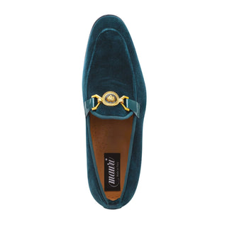 Mauri Floss 4940 Men's Shoes Green Velvet Slip-On Loafers (MA5255)-AmbrogioShoes