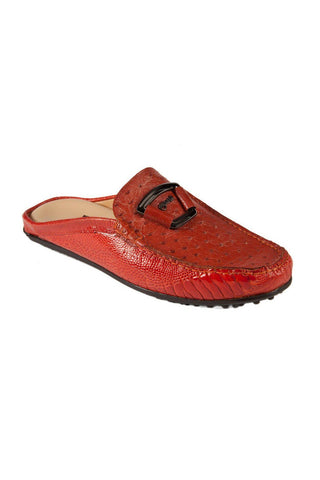 Mauri Gerbera Red Ostrich Leg Sandals 3463 (MAO1034)