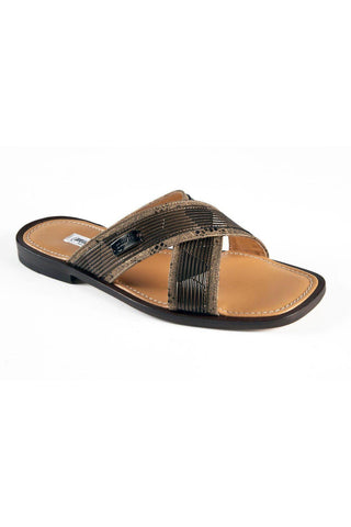 Mauri Gold & Brown Caslf-Skin Leather Sandals 5058 (MAO1012)