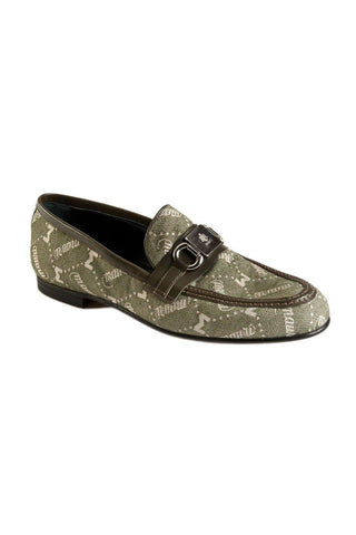 Mauri Green Fabric / Leather Loafers 4891 (MAO1031)