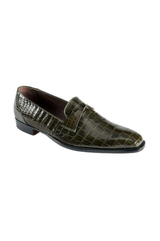 Mauri Green Olive Alligator Penny Loafers 3027 (MAO1020)