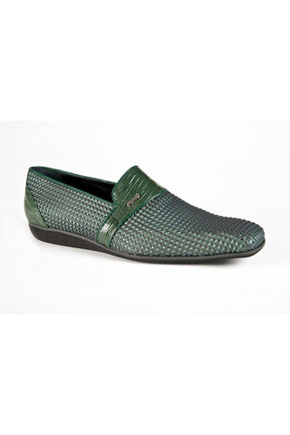 Mauri Green Teju Lizard / Fabric Texture Embossed -Casual Moccasins 2191-1 (MAO1040)