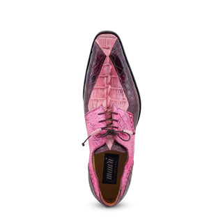 Mauri Groove 3237 Men's Shoes Pink, Burgundy & Fucsia Exotic Alligator / Hornback Dress Derby Oxfords (MA5519)-AmbrogioShoes