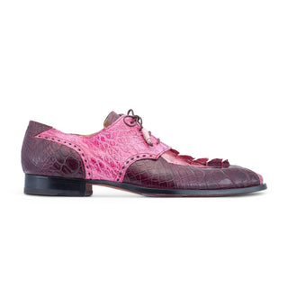 Mauri Groove 3237 Men's Shoes Pink, Burgundy & Fucsia Exotic Alligator / Hornback Dress Derby Oxfords (MA5519)-AmbrogioShoes