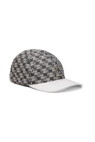 Mauri H65 Men's Black, Gray & White Double M Fabric / Time Leather Hat (MAH1045)