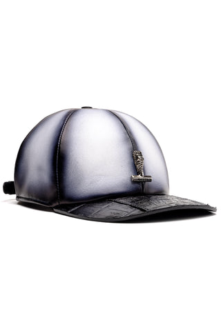 Mauri H65 Men's Black & White Crocodile / Nappa Leather Hat (MAH1041)