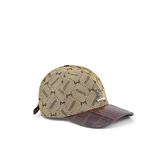 Mauri H65 Men's Exotic Crocodile Skin & Mauri Fabric Hat (MAH1028) (Made to Order)-AmbrogioShoes