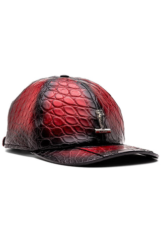 Mauri H65 Men's Red with Black Finished Alligator Hat (MAH1043)