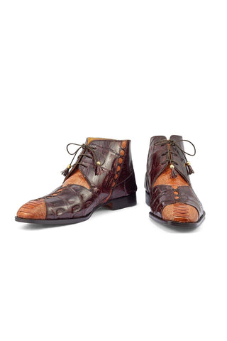 Mauri Harlem 4926 Crocodile Skin & Ostrich Leg Chukka Boots (MA5264)