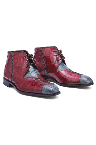 Mauri Harlem 4926 Exotic Crocodile Skin & Ostrich Leg Chukka Boots (MA5264)(Made to Order)-AmbrogioShoes