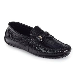 Mauri Hayez Men's Shoes Ostrich Leg Black Moccasins Art 3425 (MA4703)-AmbrogioShoes