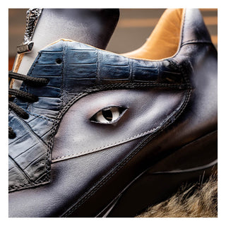 Mauri Hazard 8596/4 Exotic Hornback / Nappa Leather Sneakers (MA5644)(Made to Order)-AmbrogioShoes