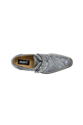 Mauri High-Speed Grey Burnished Alligator Monk-Straps Loafers 3054 (MA5101)