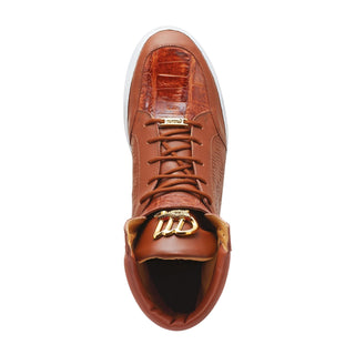 Mauri Hitman 8500 Men's Shoes Cognac Exotic Crocodile / Nappa Leather High-Top Sneakers (MA5277)-AmbrogioShoes