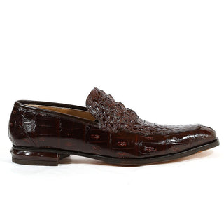 Mauri Italian Men's Shoes Sport Rust Romeo Hornback Caiman Crocodile Loafers 4615 (MA1110)(Special Order)-AmbrogioShoes