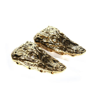 Mauri LB01 Gold & Black Metal Alligator Lace bar (MAA1001)-AmbrogioShoes