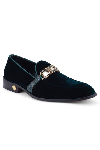 Mauri Lavish 4940/2 Alligator Skin & Velvet Slip-On Loafers (MA5471)