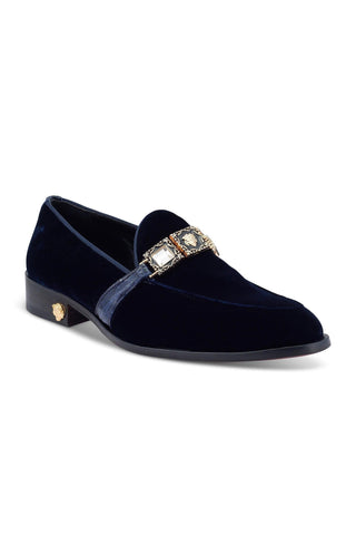 Mauri Lavish 4940/2 Alligator Skin & Velvet Slip-On Loafers (MA5471)