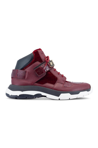 Mauri Luxury 8491 Crocodile / Velvet / Leather Casual High-Top Sneakers (MA5500)