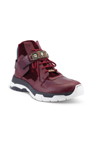 Mauri Luxury 8491 Crocodile / Velvet / Leather Casual High-Top Sneakers (MA5500)
