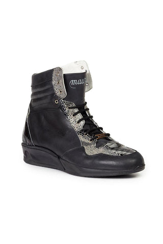 Mauri M727 Core Collection Calf / Ostrich Python Black Sneakers (MA3029)