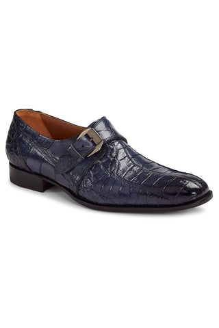 Mauri Manzoni Body Alligator Hand-Painted Charcoal Grey Loafers 1090 (MA4104)