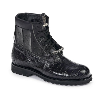 Mauri Men's Abete Black Body Alligator & Baby Croc Boots 4884(MA4812)(Special Order)-AmbrogioShoes